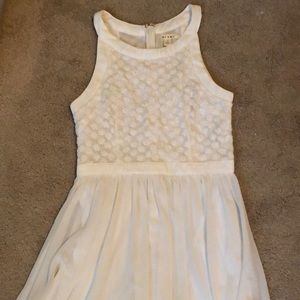 White dress with flower print